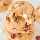 White Chocolate Cranberry Cookies Square cropped image