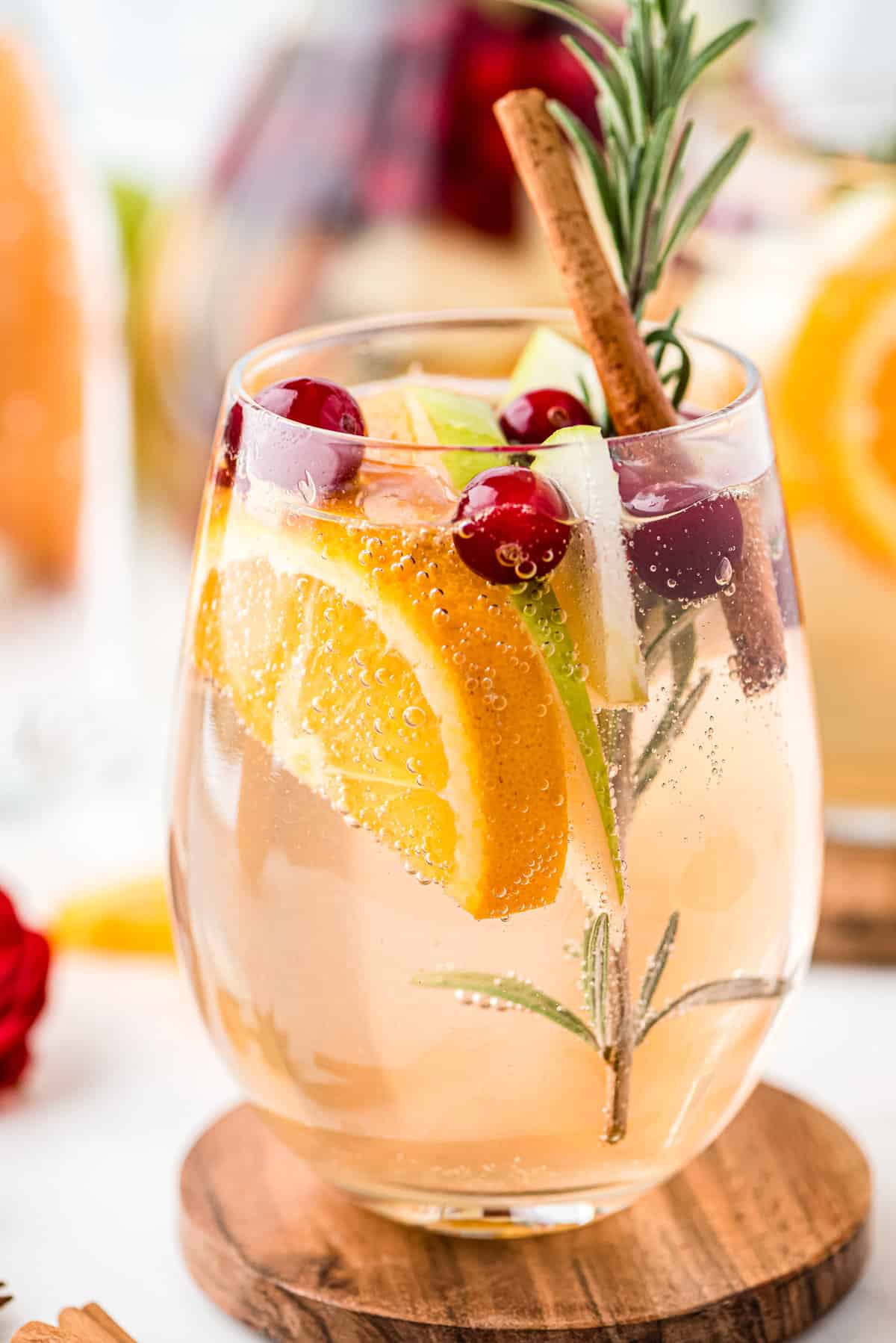 White Christmas Sangria in glass