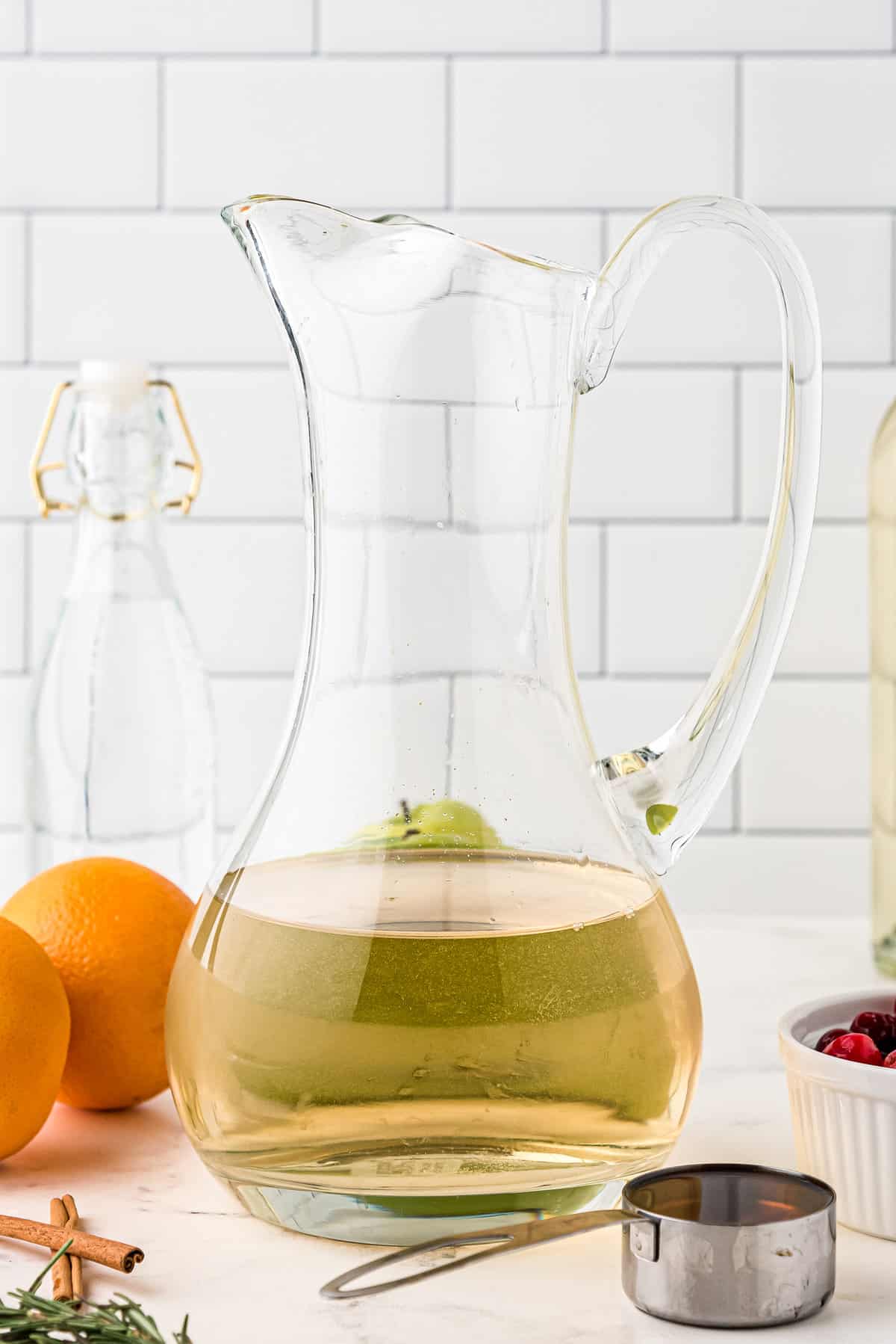 White wine in pitcher