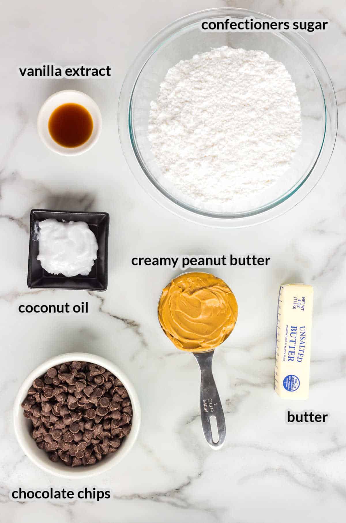 Overhead image of Buckeyes Ingredients