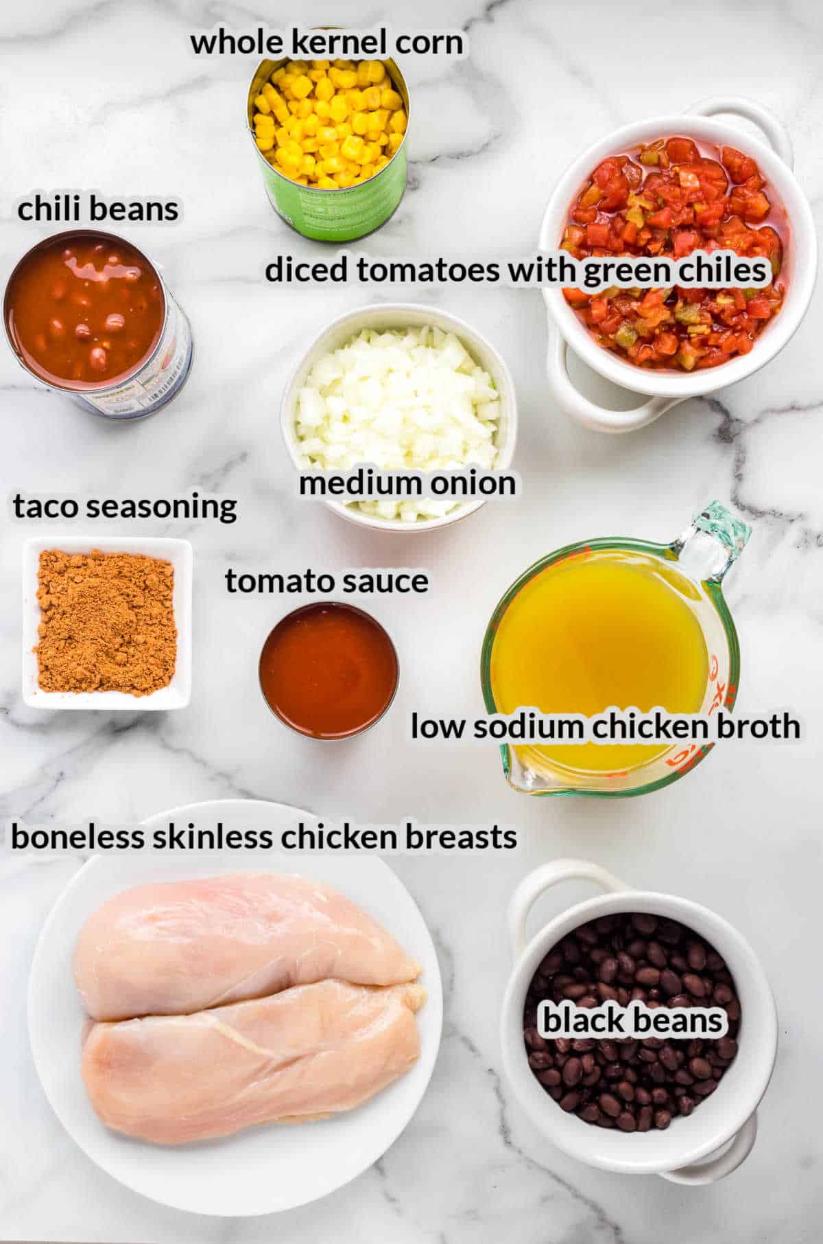 Instant Pot Chicken Taco Soup Ingredients