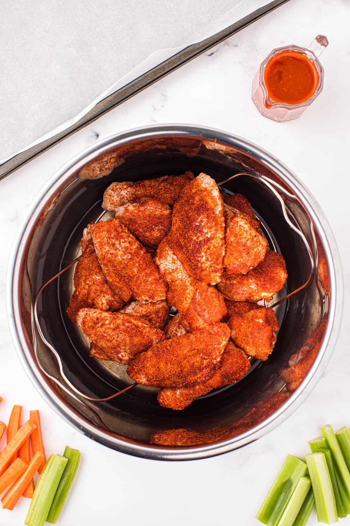 Instant Pot Buffalo Chicken Wings in Pressure Cooker