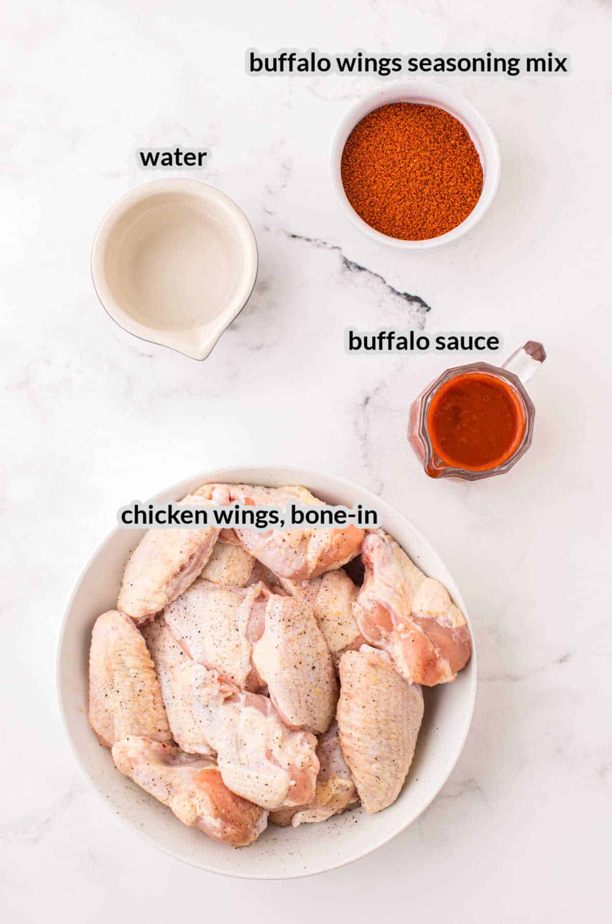 Overhead Image of Instant Pot Chicken Wings Ingredients