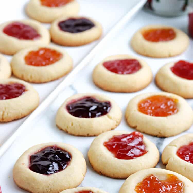 Thumbprint Cookies on White Plate