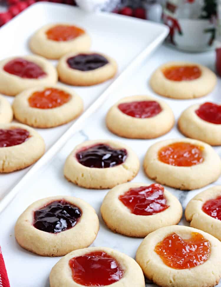 Thumbprint Cookies on White Plate