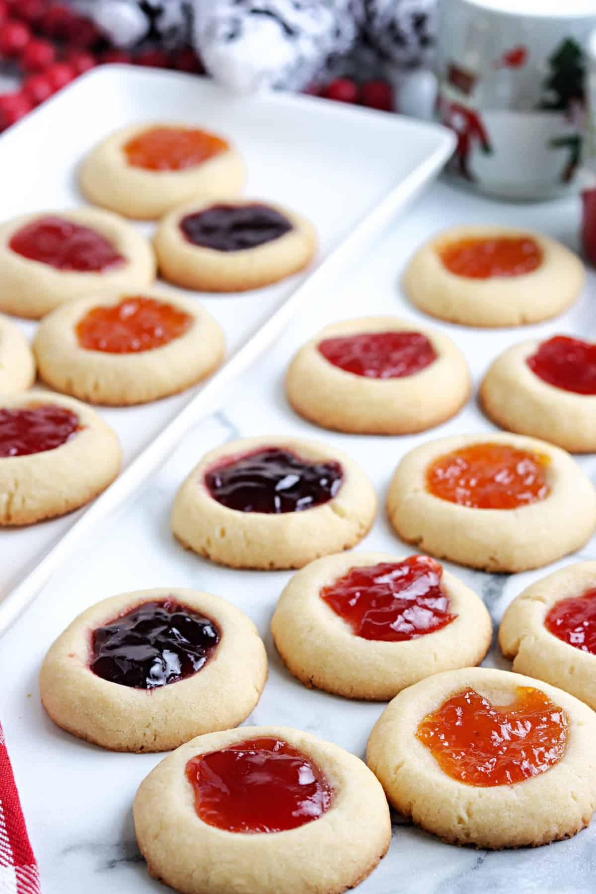 Thumbprint Cookies on White Plate