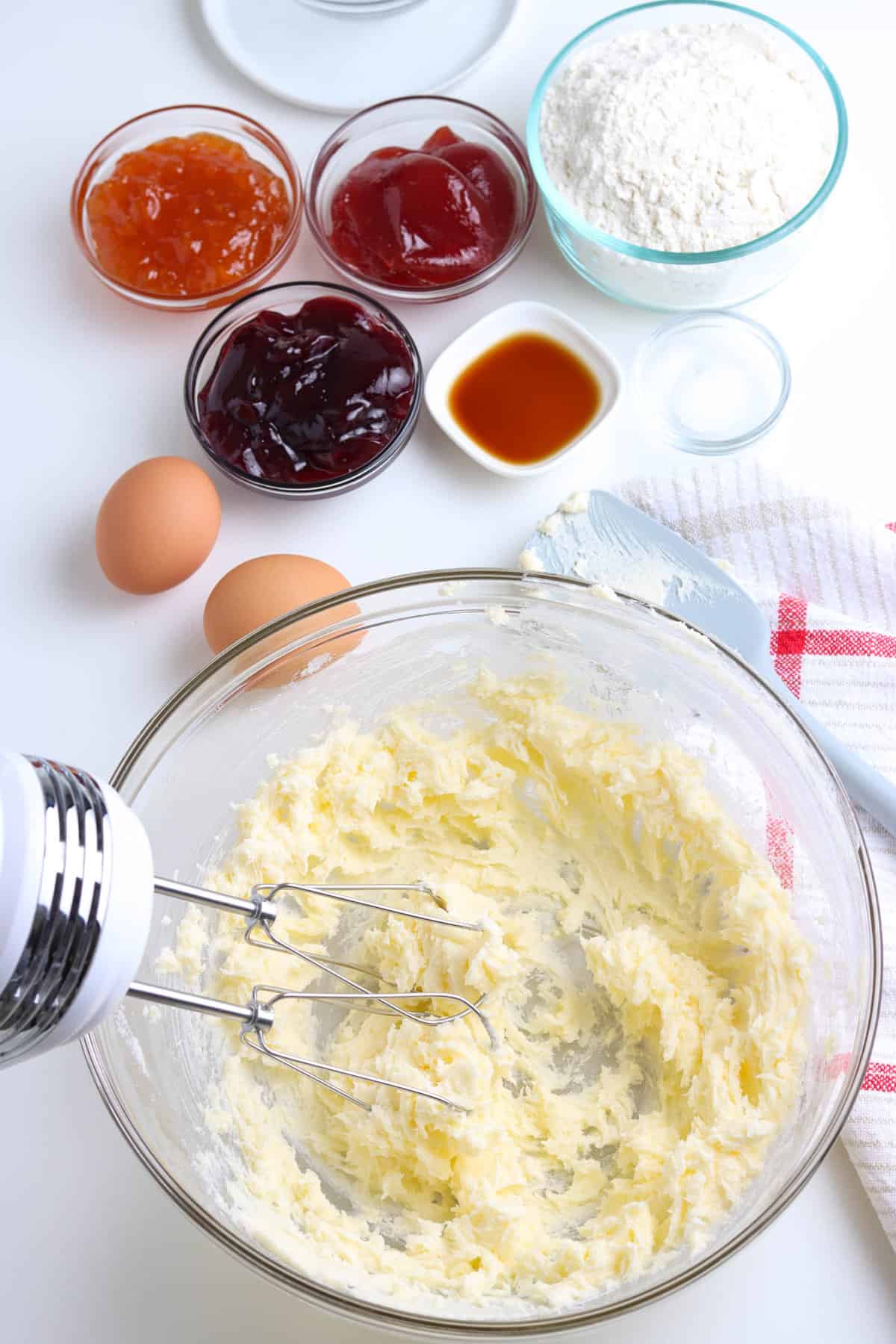 Blending Sugar and Butter to to Thumbprint Cookie Recipe