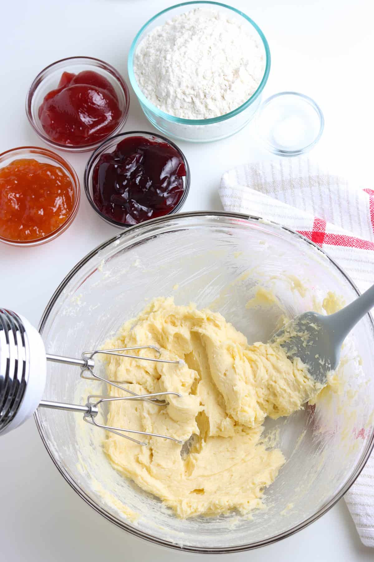 Mixing Dough for Thumbprint Cookie Recipe