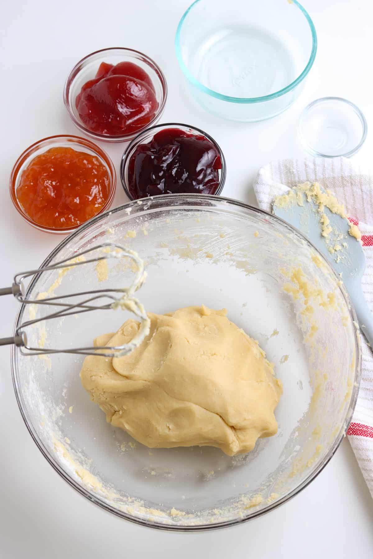 Thumbprint Cookie Dough in Bowl with Mixer