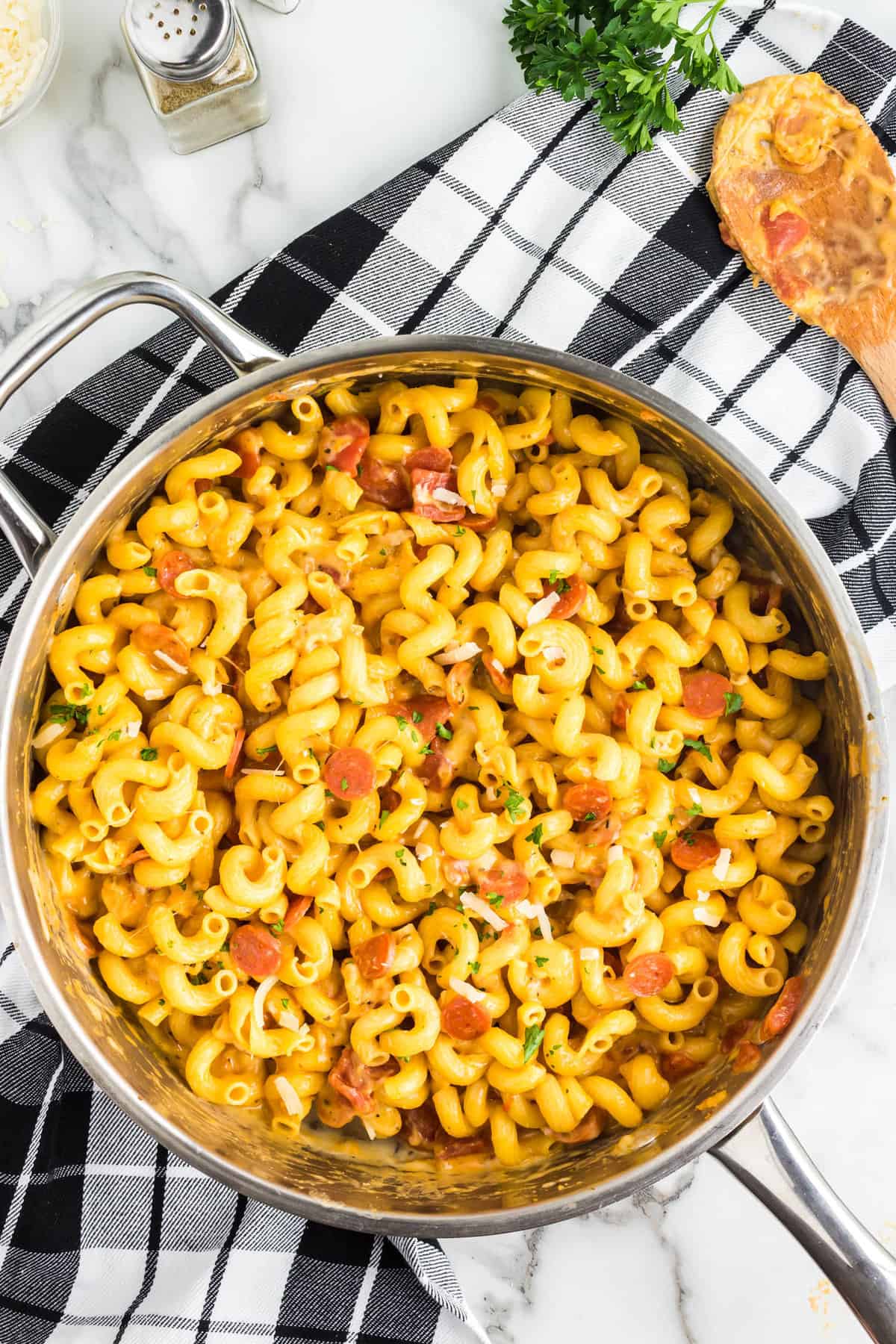 One Pot Pasta Meal Ready for Serving
