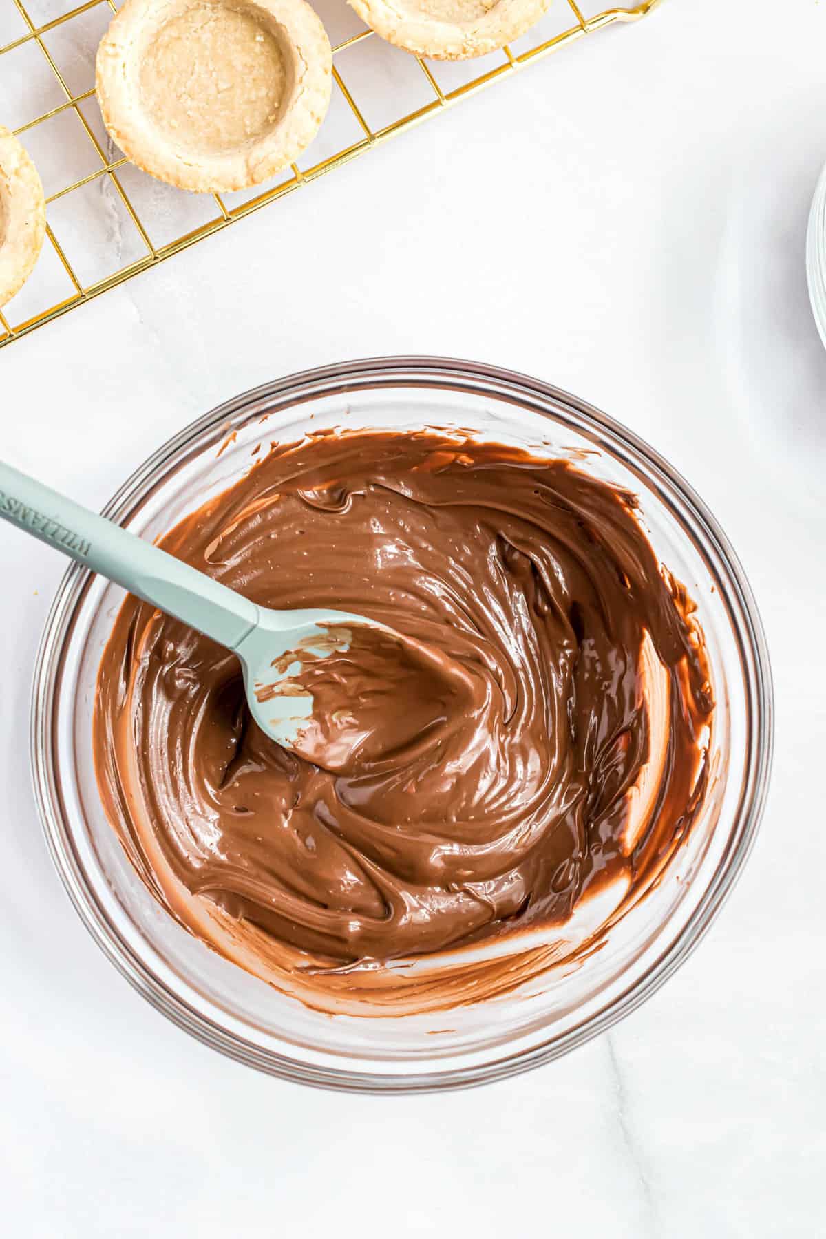 Melted Chocolate in glass bowl