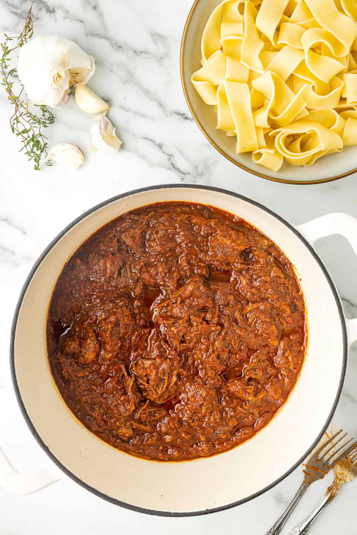 Pasta Sauce Ready After Simmering for Beef Ragu