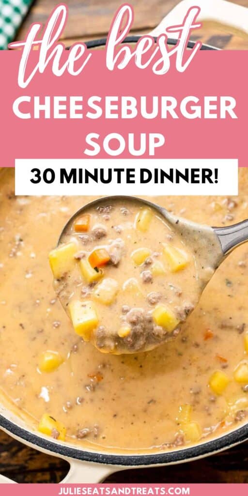 Cheeseburger Soup Recipe Pin Image