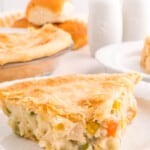 Chicken Pot Pie Slice on white plate