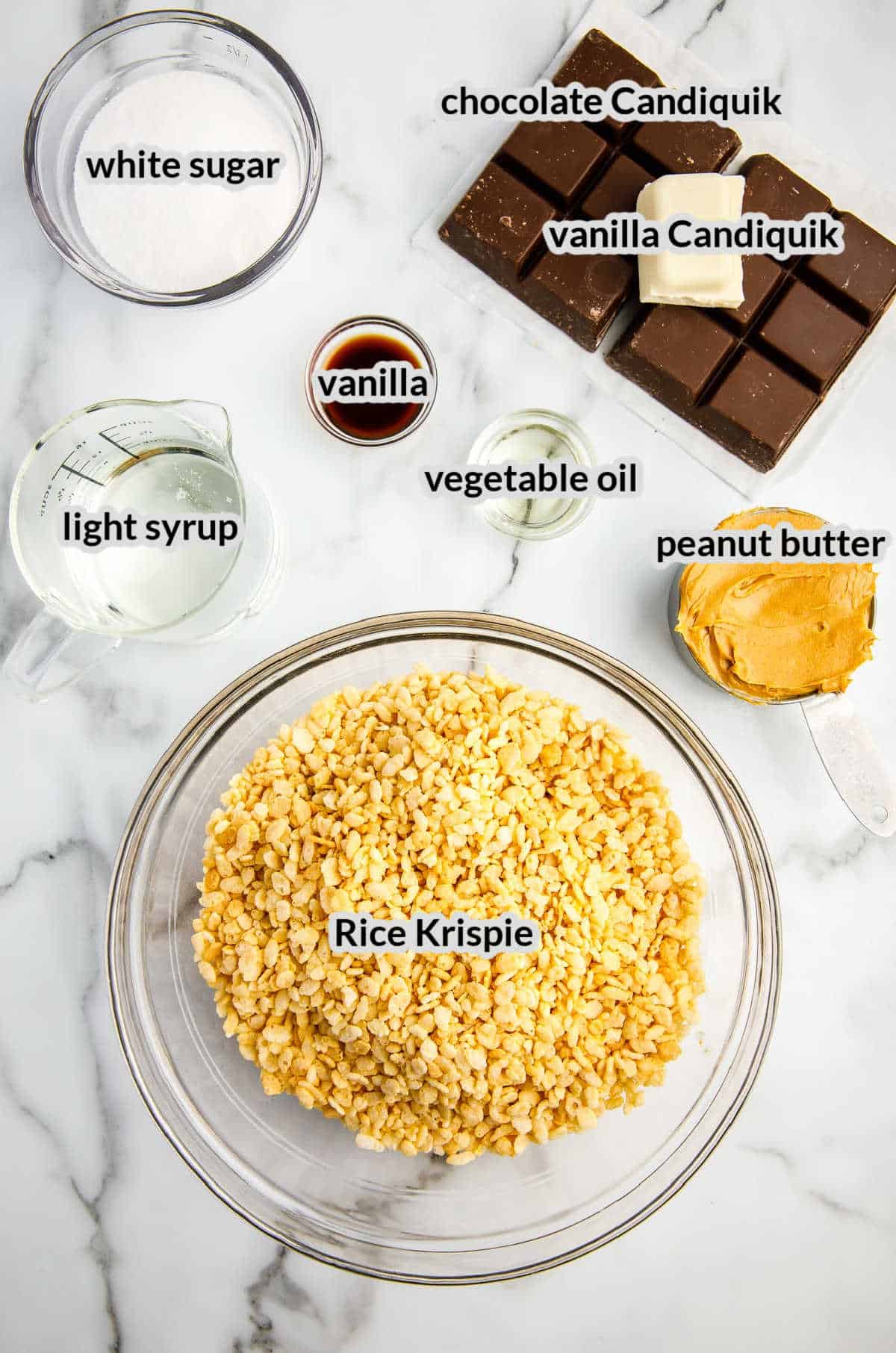 Overhead Image of Football Scotcheroo Ingredients