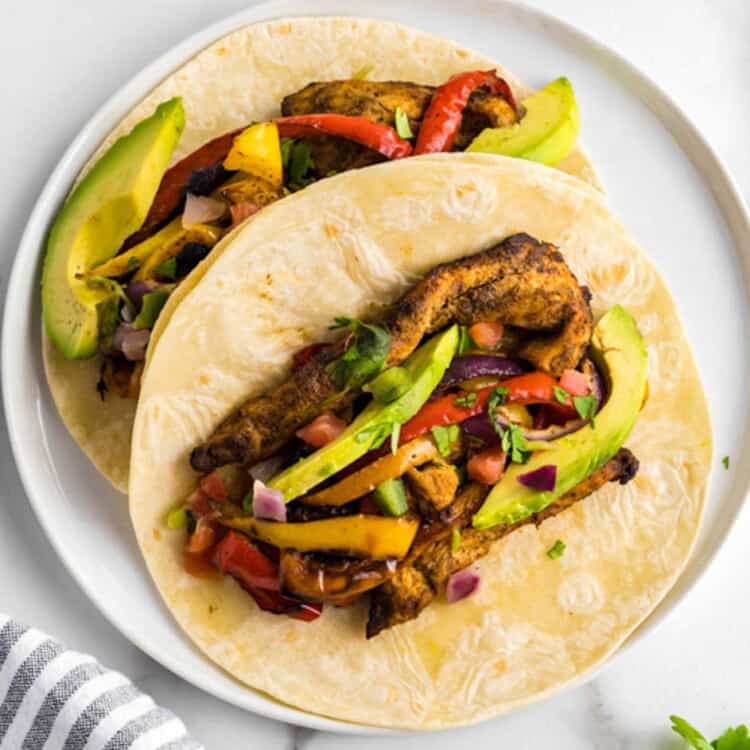 Air Fryer Chicken Fajitas Recipe Square Image