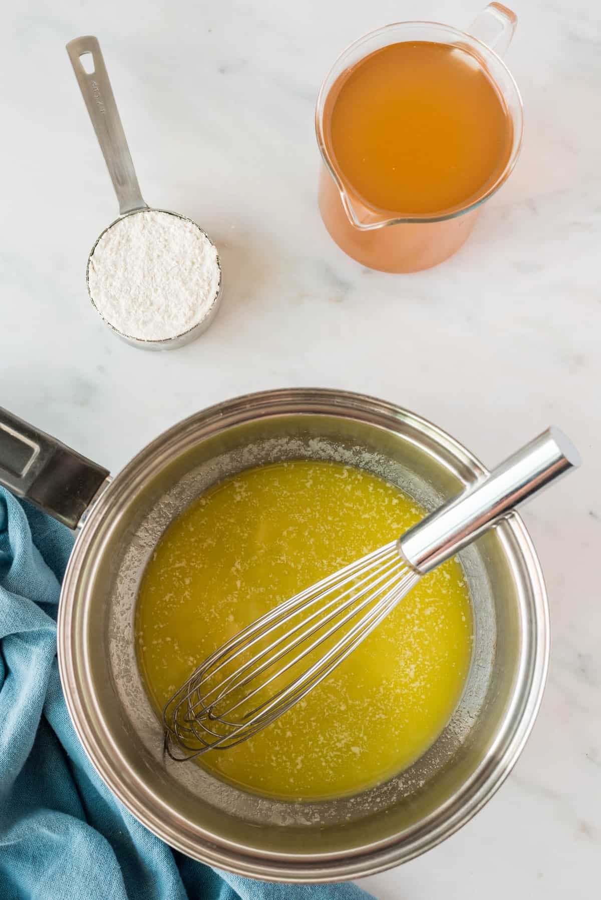 Melting Butter in Saucepan for Beer Cheese Soup