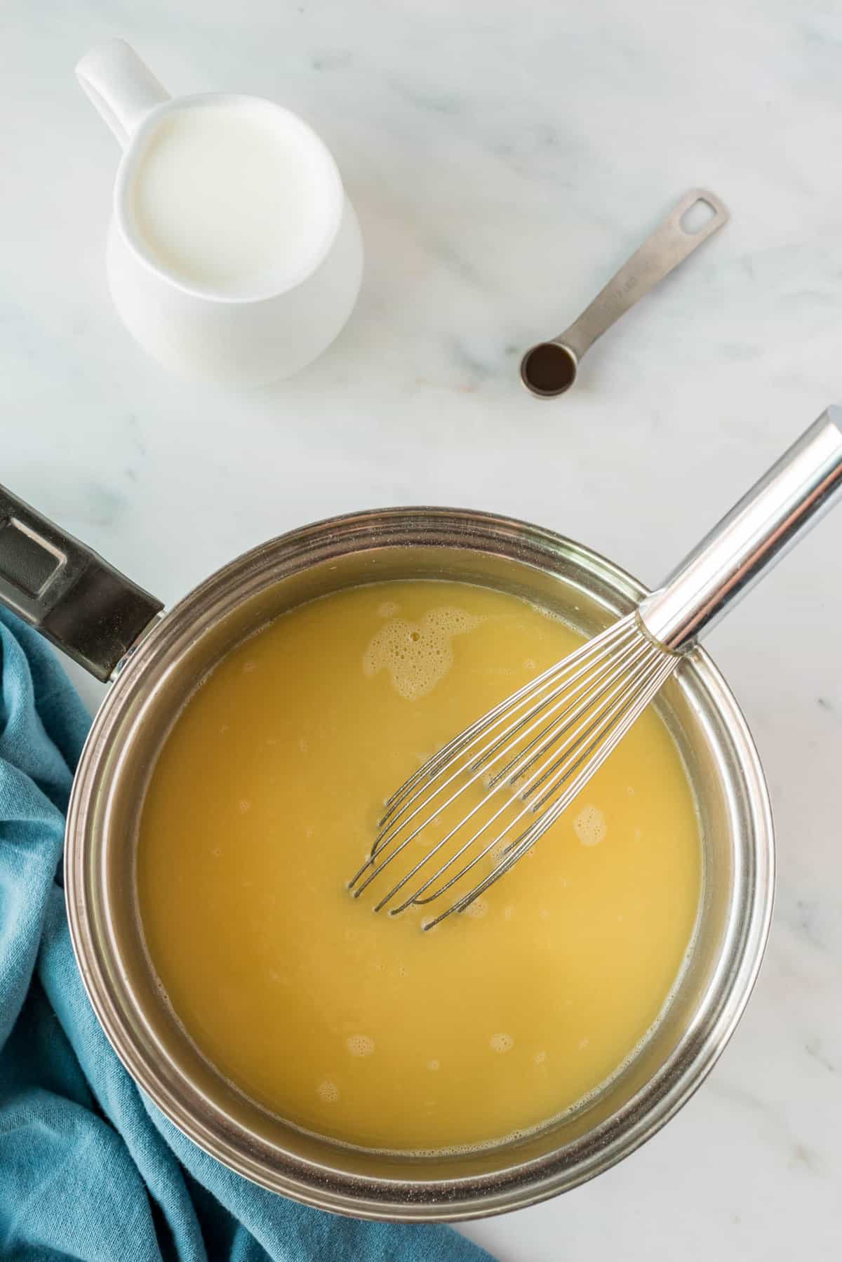 Creamy Beer Cheese Soup Recipe in Stovetop Saucepan