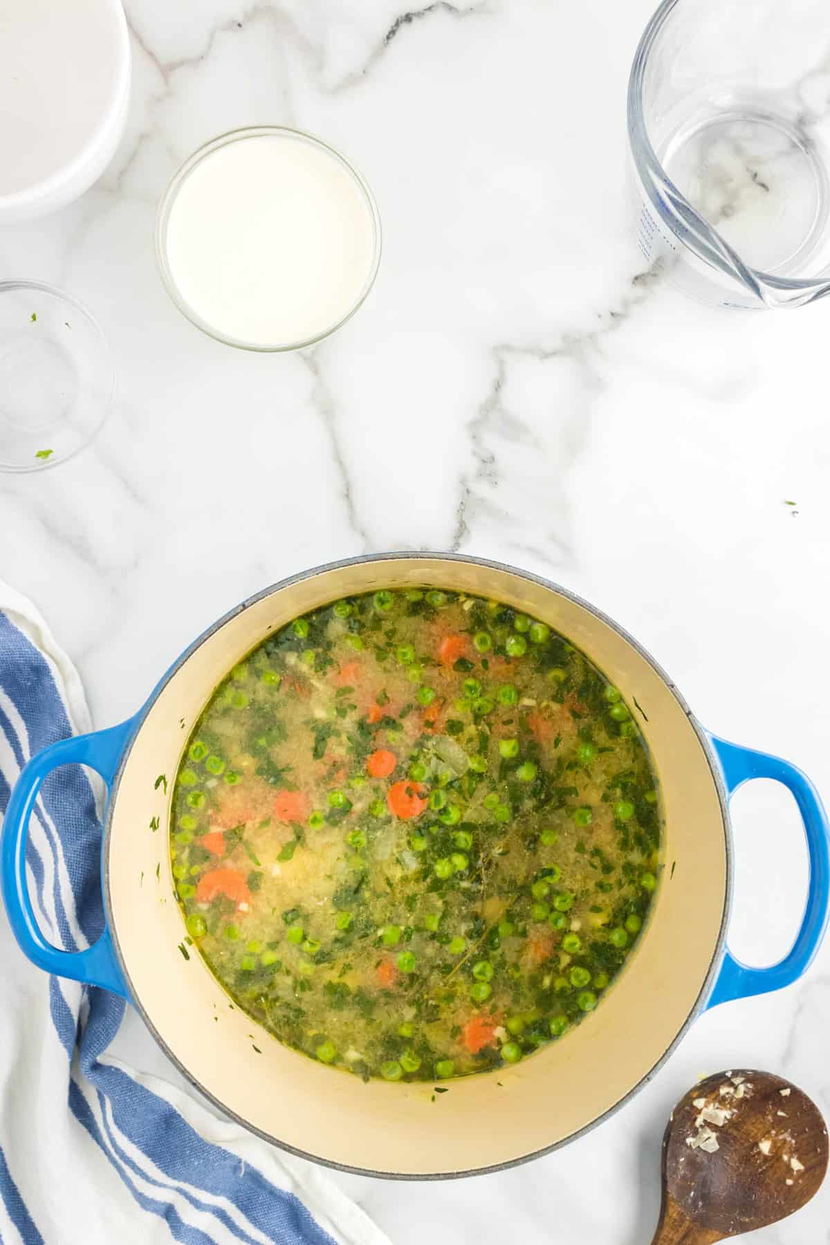 Adding Seasoning to Chicken Pot Pie Soup Recipe