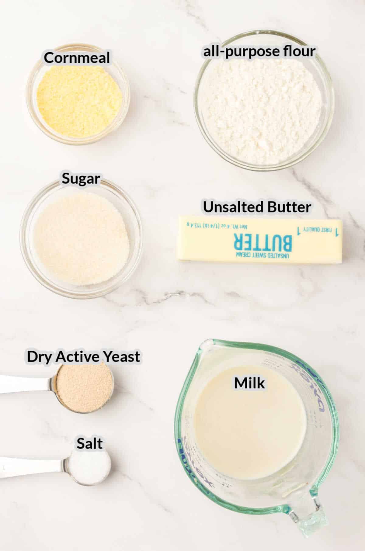 Overhead Image of English Muffins Ingredients