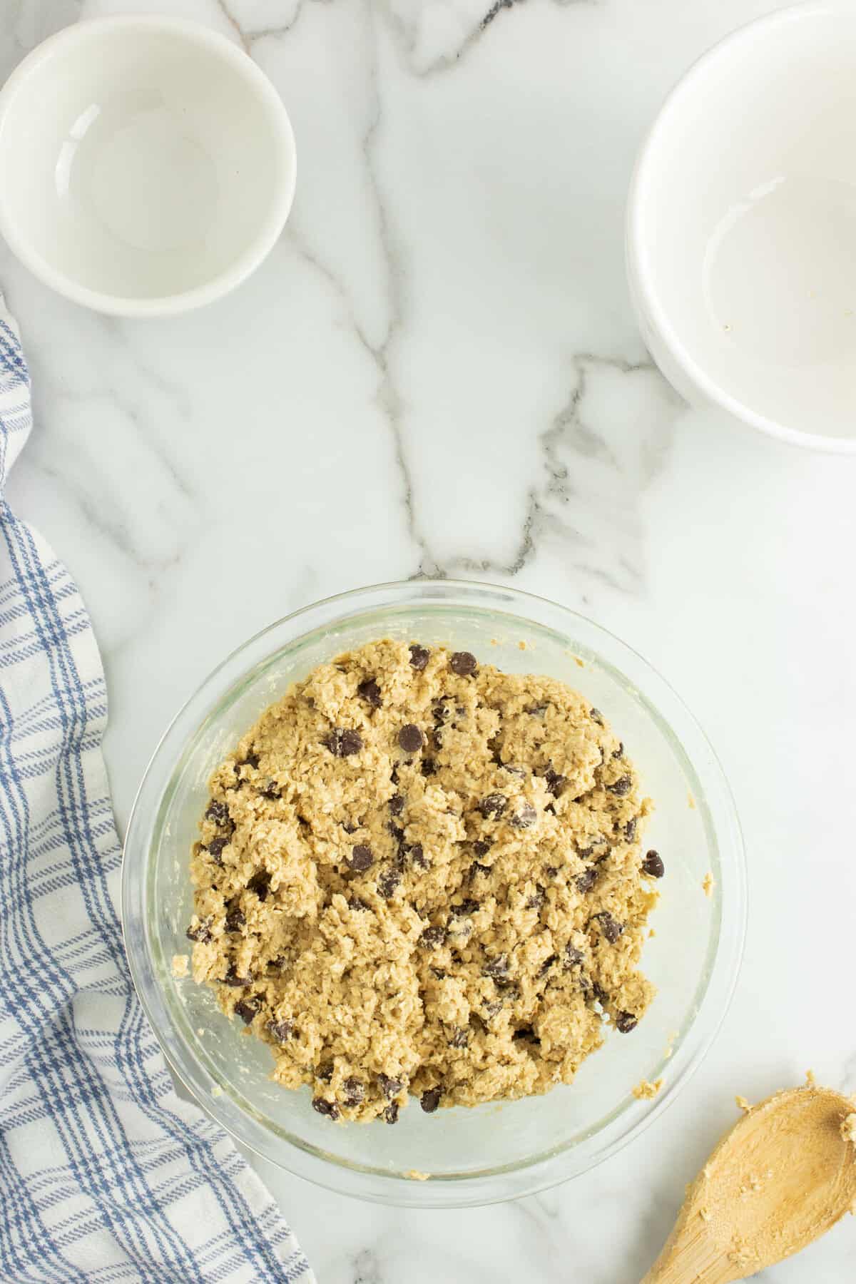 Best Oatmeal Chocolate Chip Cookie Recipe Mixed in Bowl