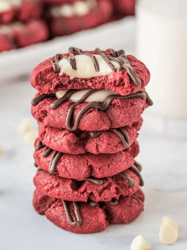 Red Velvet Thumbprint Cookies