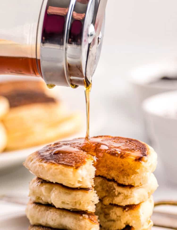 Mini Pancakes with Syrup Ready to Enjoy