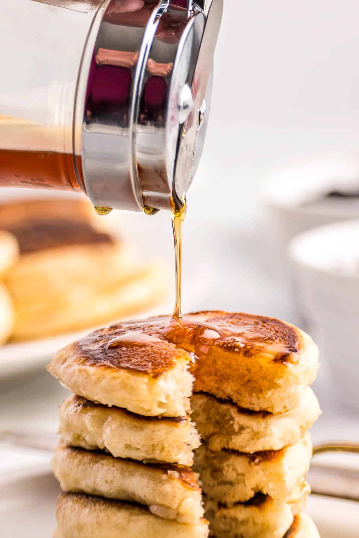 Mini Pancakes with Syrup Ready to Enjoy