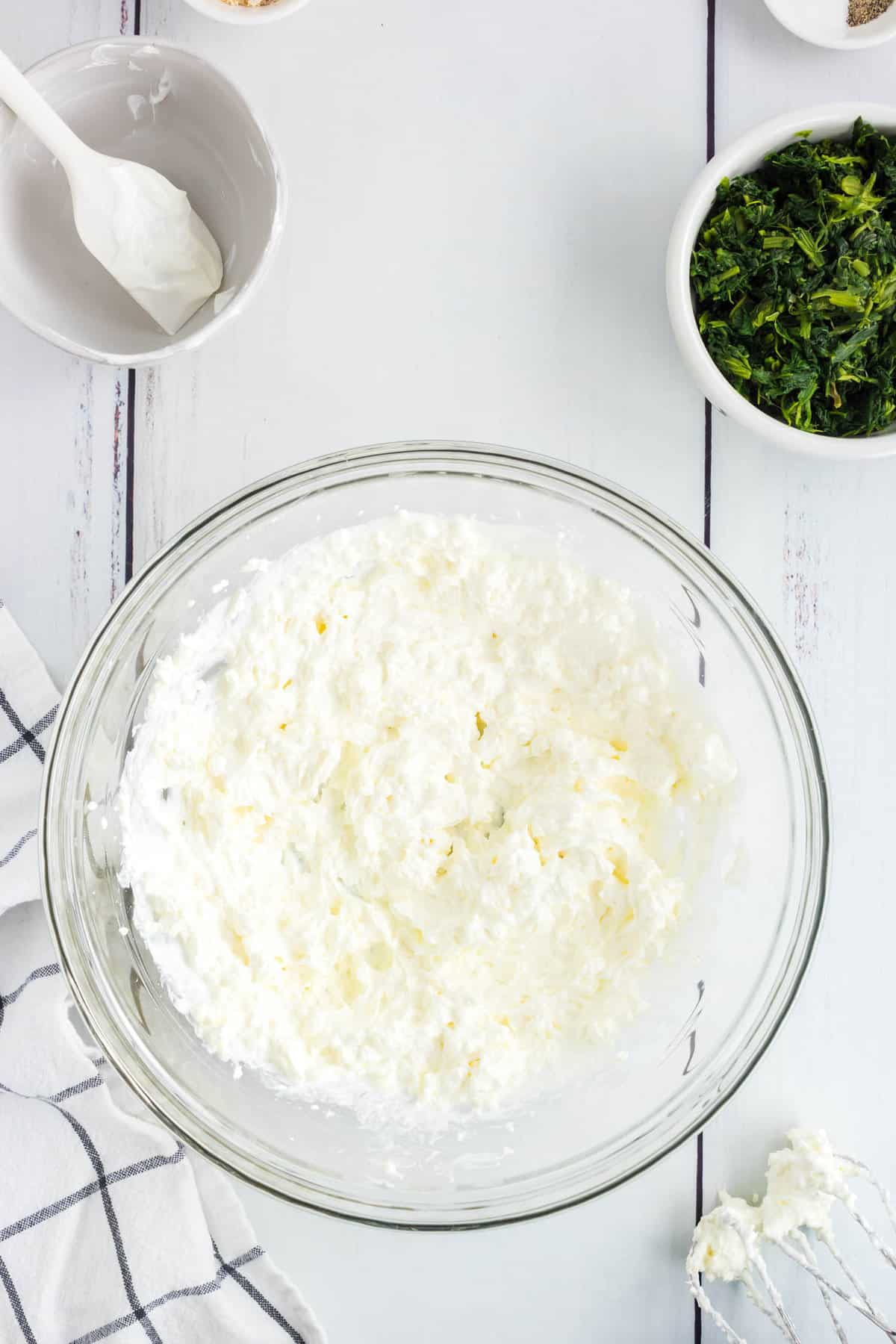 Mixed Sour Cream and Cream Cheese for Hot Spinach Recipe