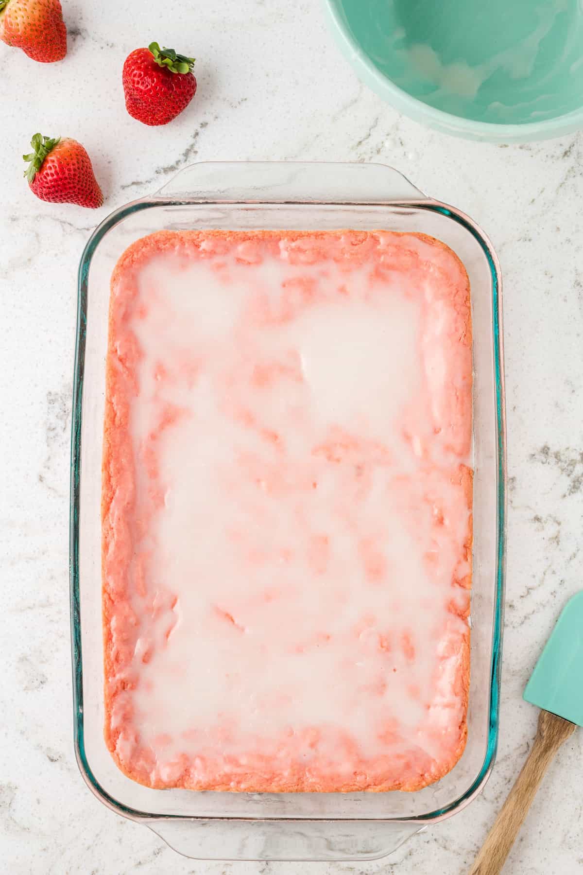 Sweet Strawberry Glaze Over Strawberry Brownie Recipe