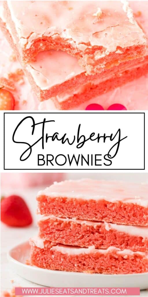Strawberry Brownies JET Pinterest Image