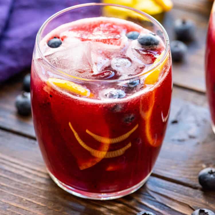 Glass of Blueberry Lemonade