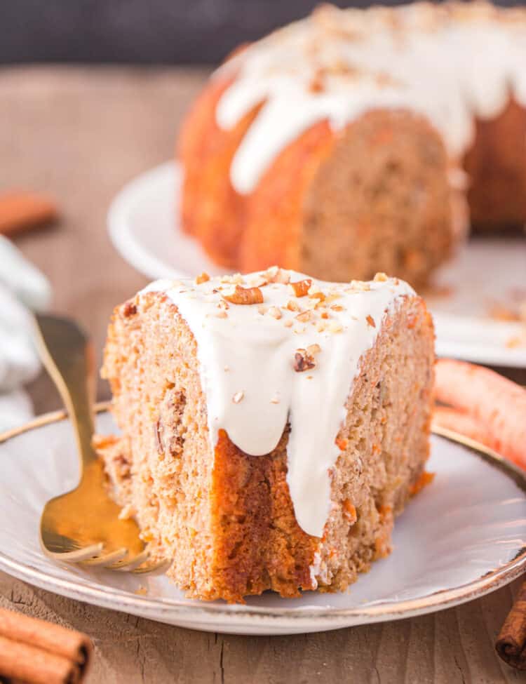 Carrot Bundt Cake Plated and Ready to Enjoy