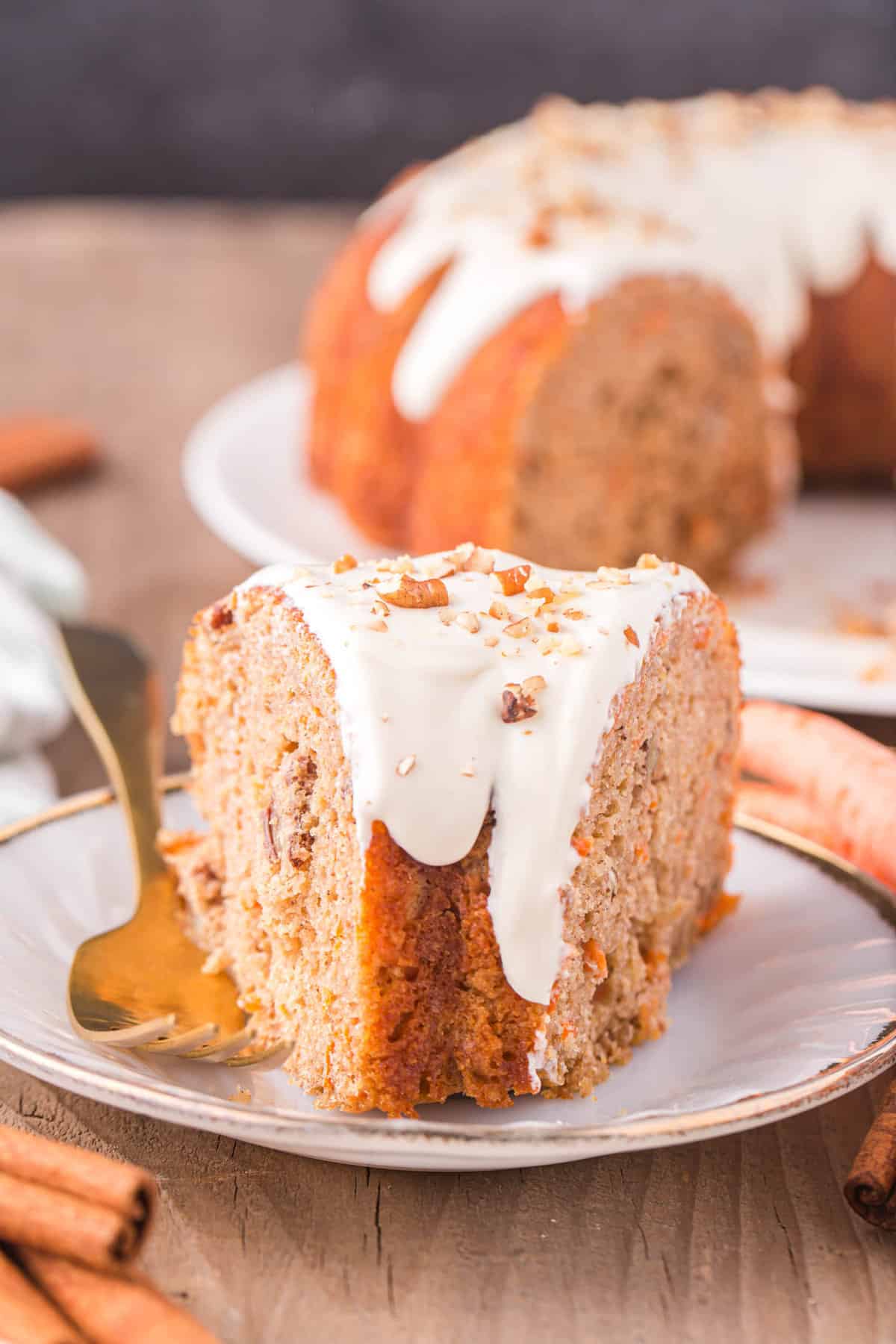 Carrot Bundt Cake Plated and Ready to Enjoy