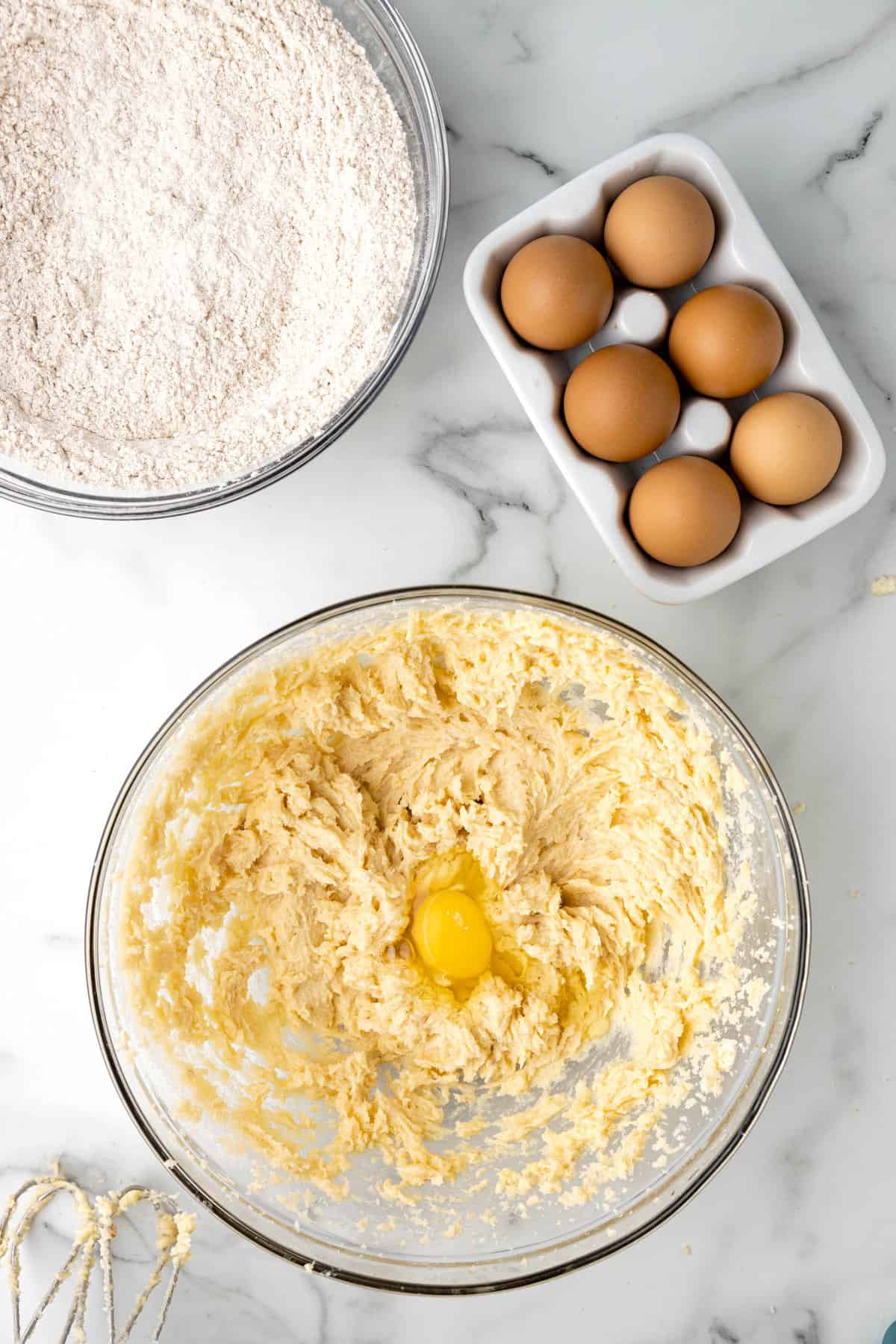 Adding Egg to the Wet Ingredients for Carrot Cake Cookies