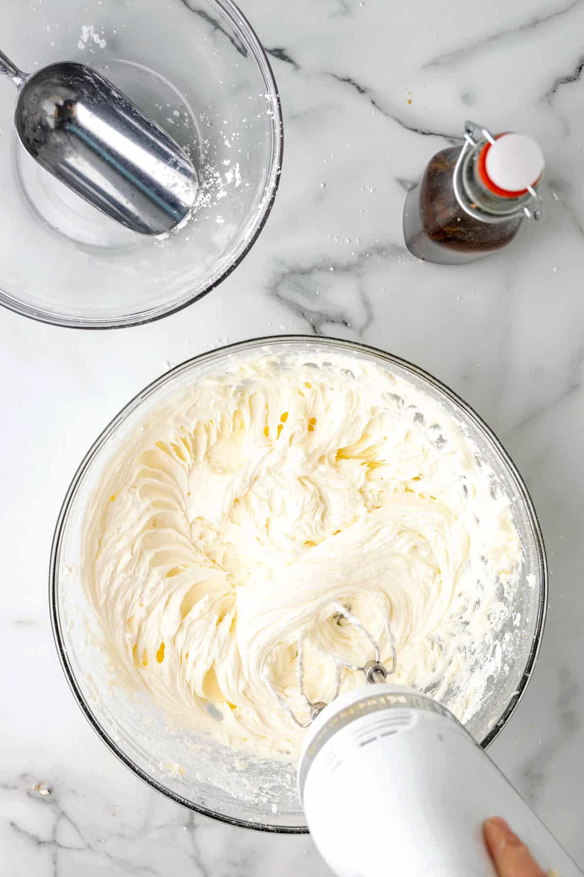 Perfectly Blended Cream Cheese Frosting for Carrot Cake Cookies