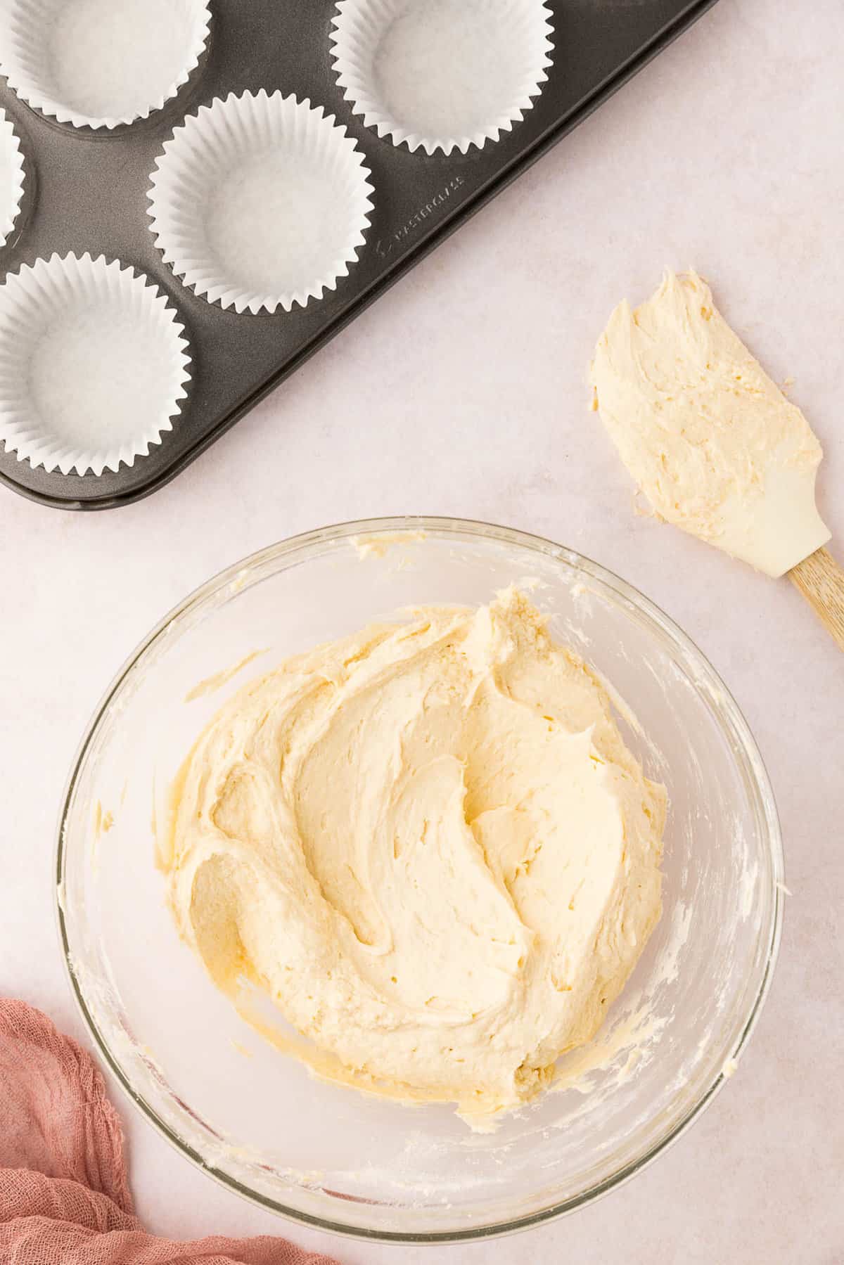 Perfectly Blended Batter for Easter Cupcake Recipe