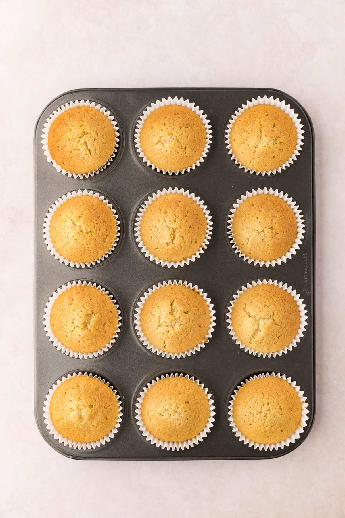 Easter Cupcake Recipe Baked to a Golden Brown in Muffin Tin