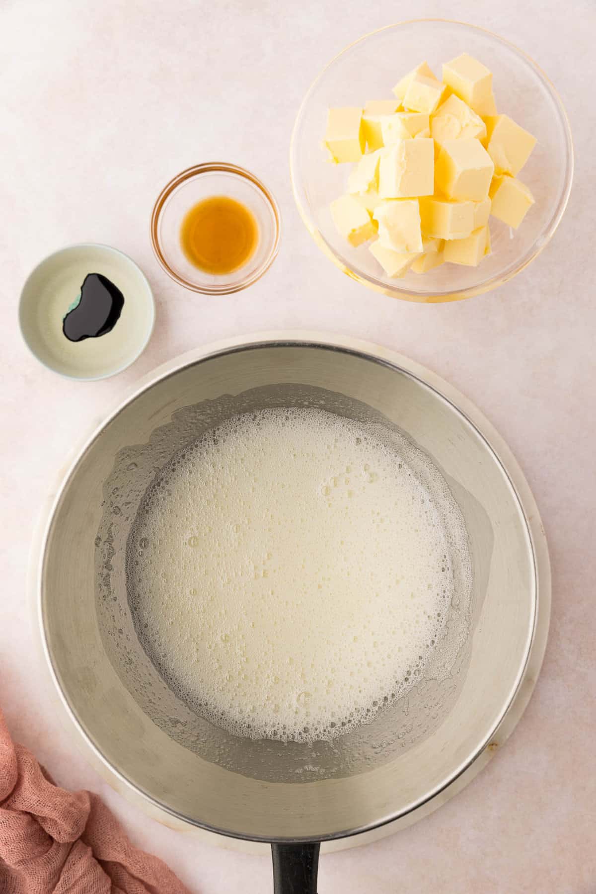 Preparing the Swiss Meringue Frosting for Easter Cupcake Recipe