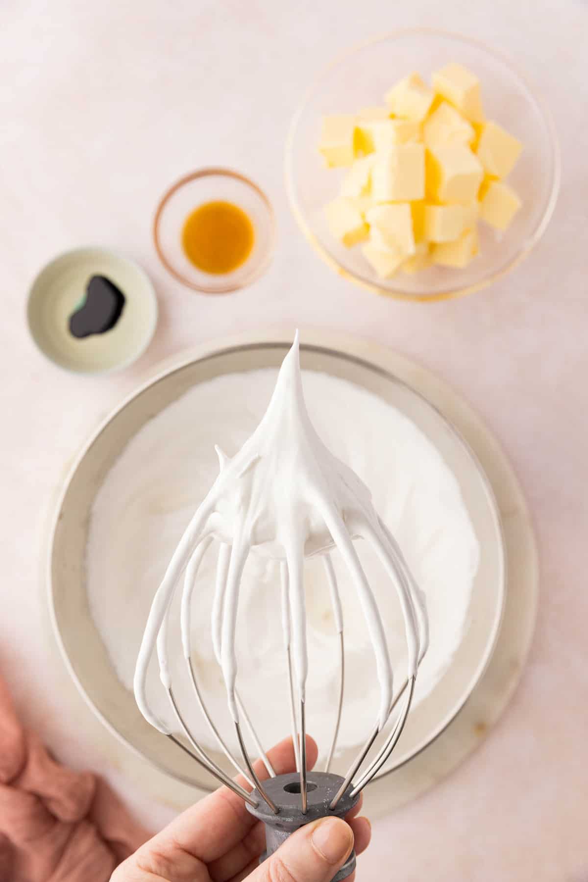 Meringue Frosting Whippe to Perfect Peaks for Easter Cupcake Recipe