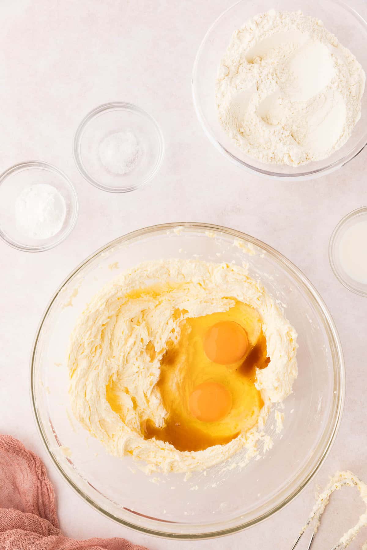 Mixing Wet Ingredients for Easter Cupcake Recipe