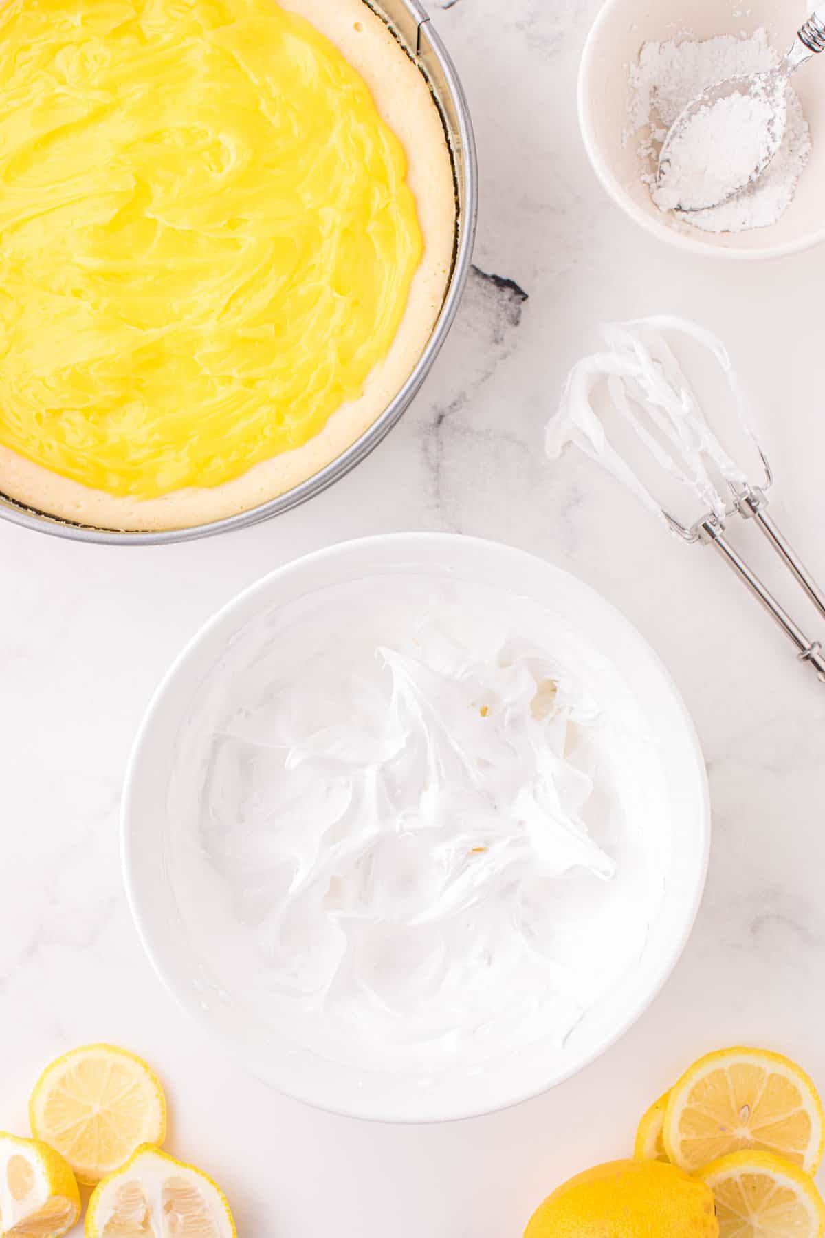 Preparing the Topping for Lemon Curd Cheesecake Recipe