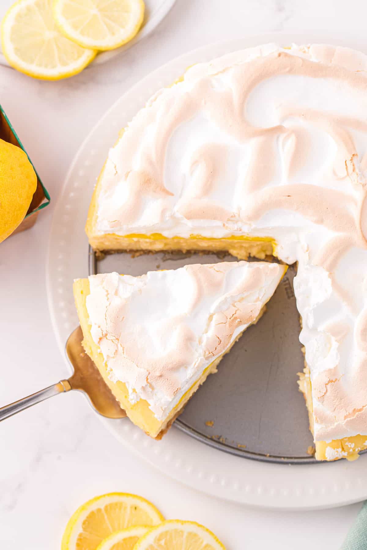 Lemon Meringue Cheesecake Sliced and Ready to Enjoy