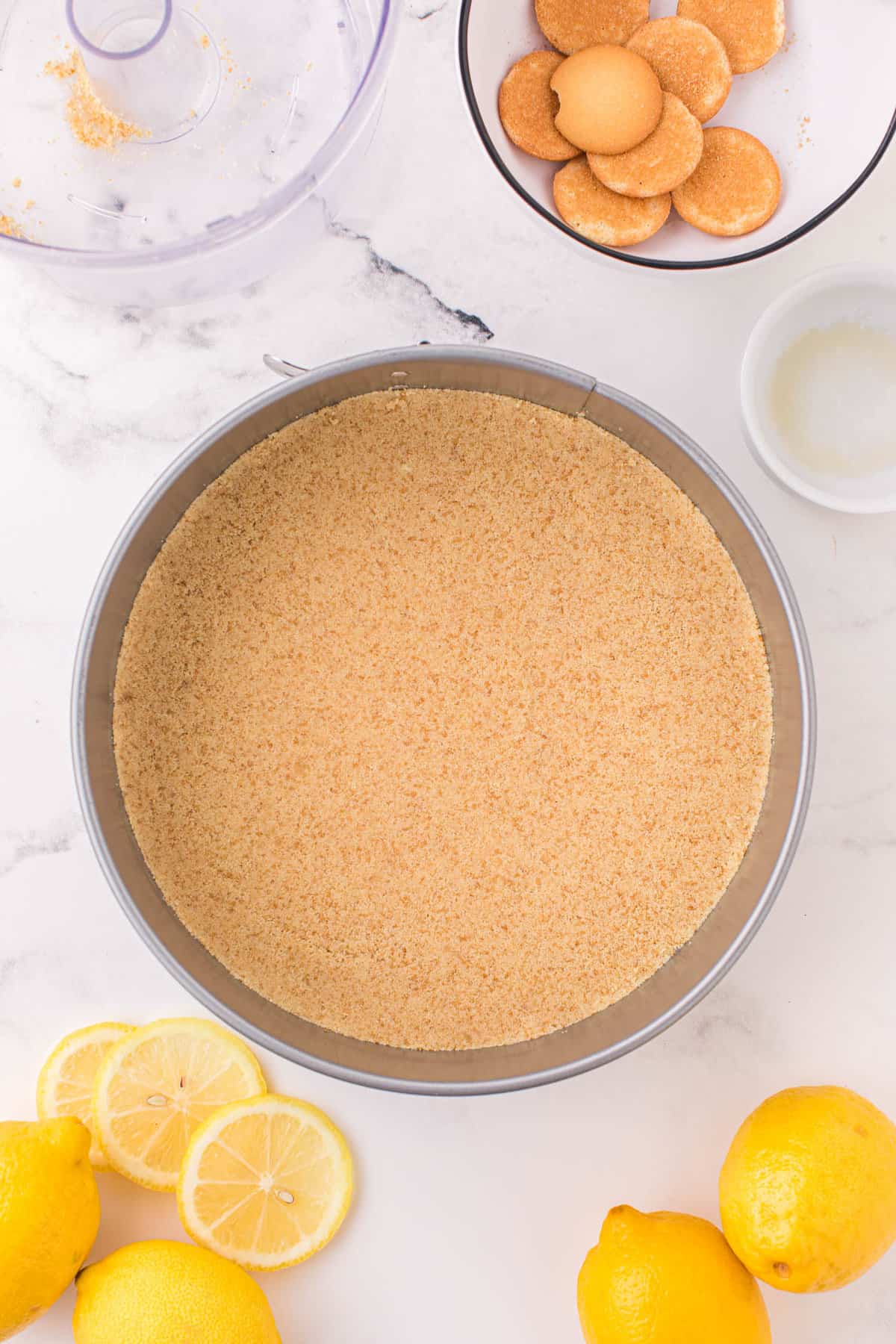 Pressed Crust in Springform Pan for Lemon Meringue Cheesecake Recipe