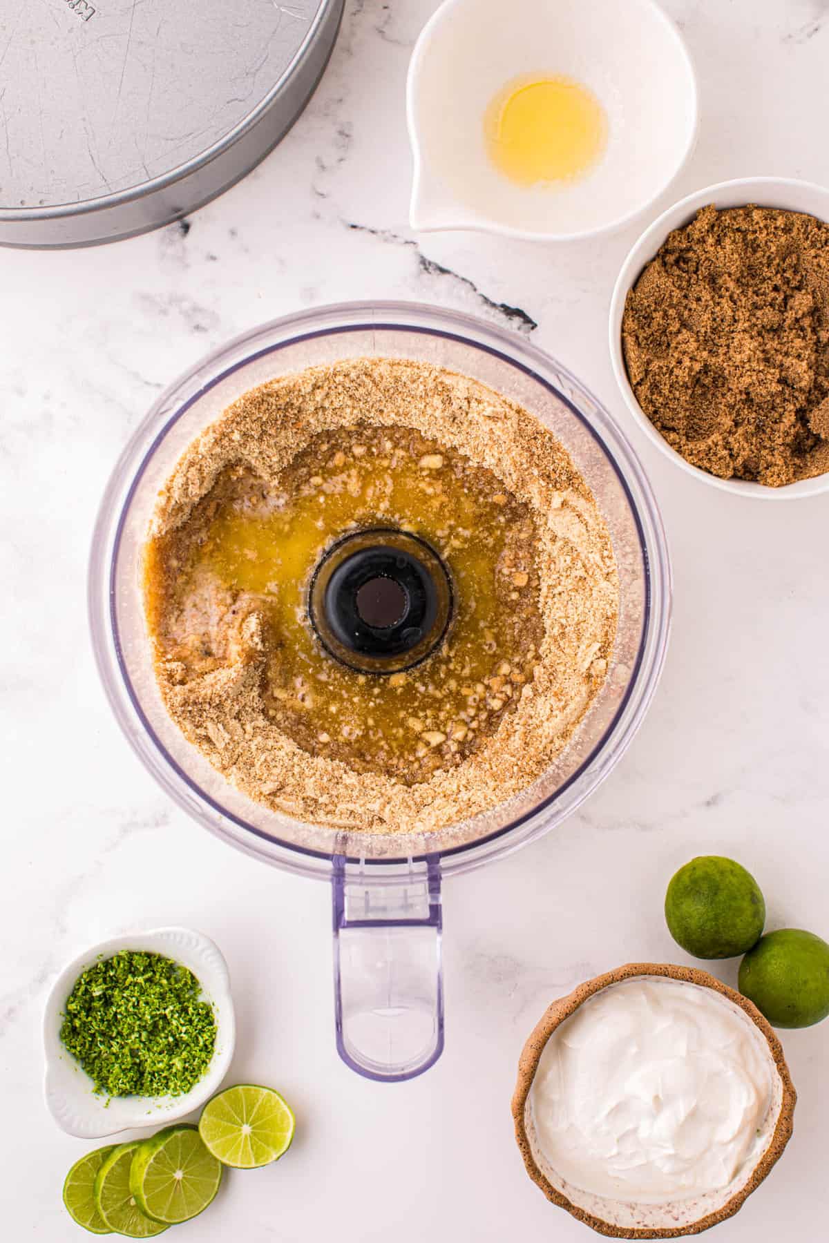 Using Food Processor to Make Crust for No Bake Key Lime Cheesecake Recipe