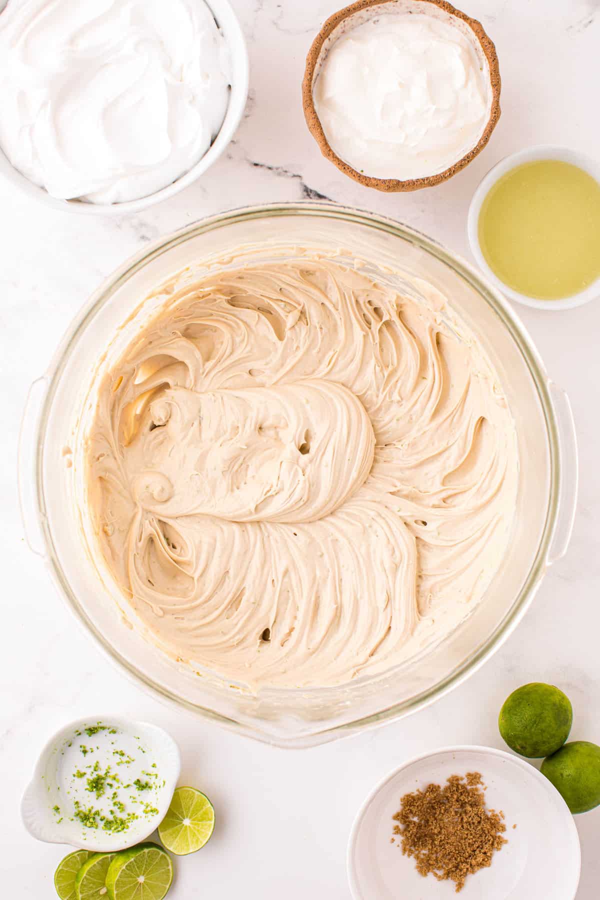 Blended Cheesecake Mixture for Key Lime Pie Cheesecake Recipe