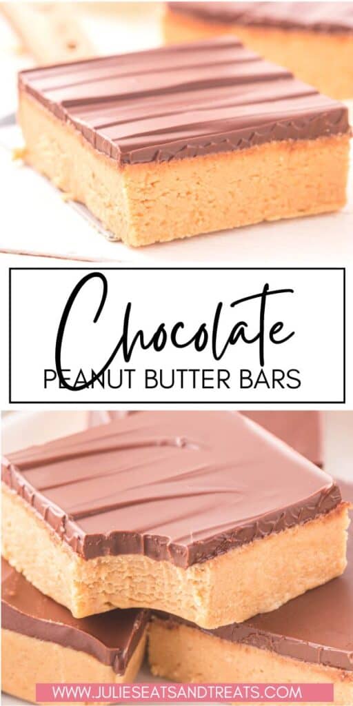 Chocolate Peanut Butter Bars JET Pinterest Image