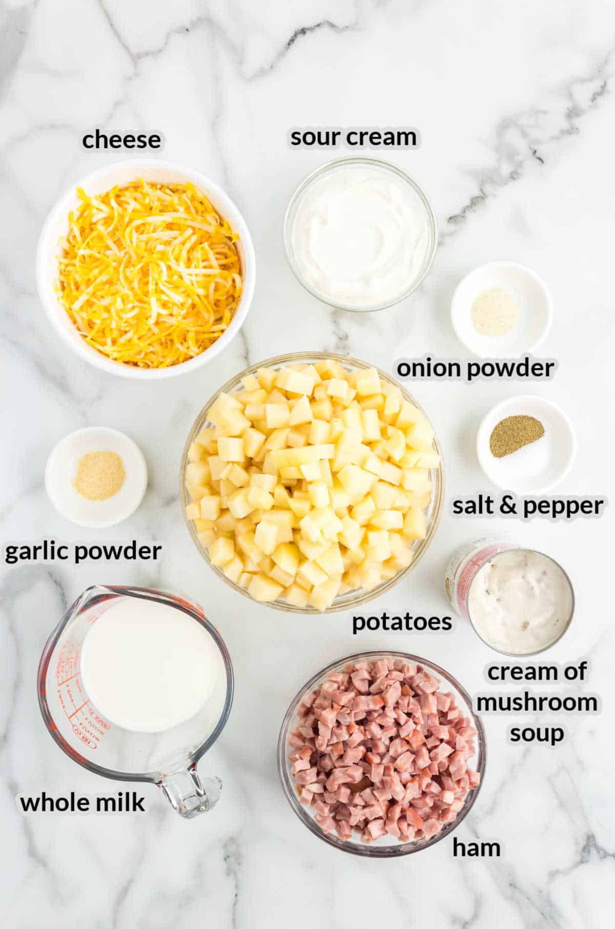 Ham and Potato Casserole Ingredients