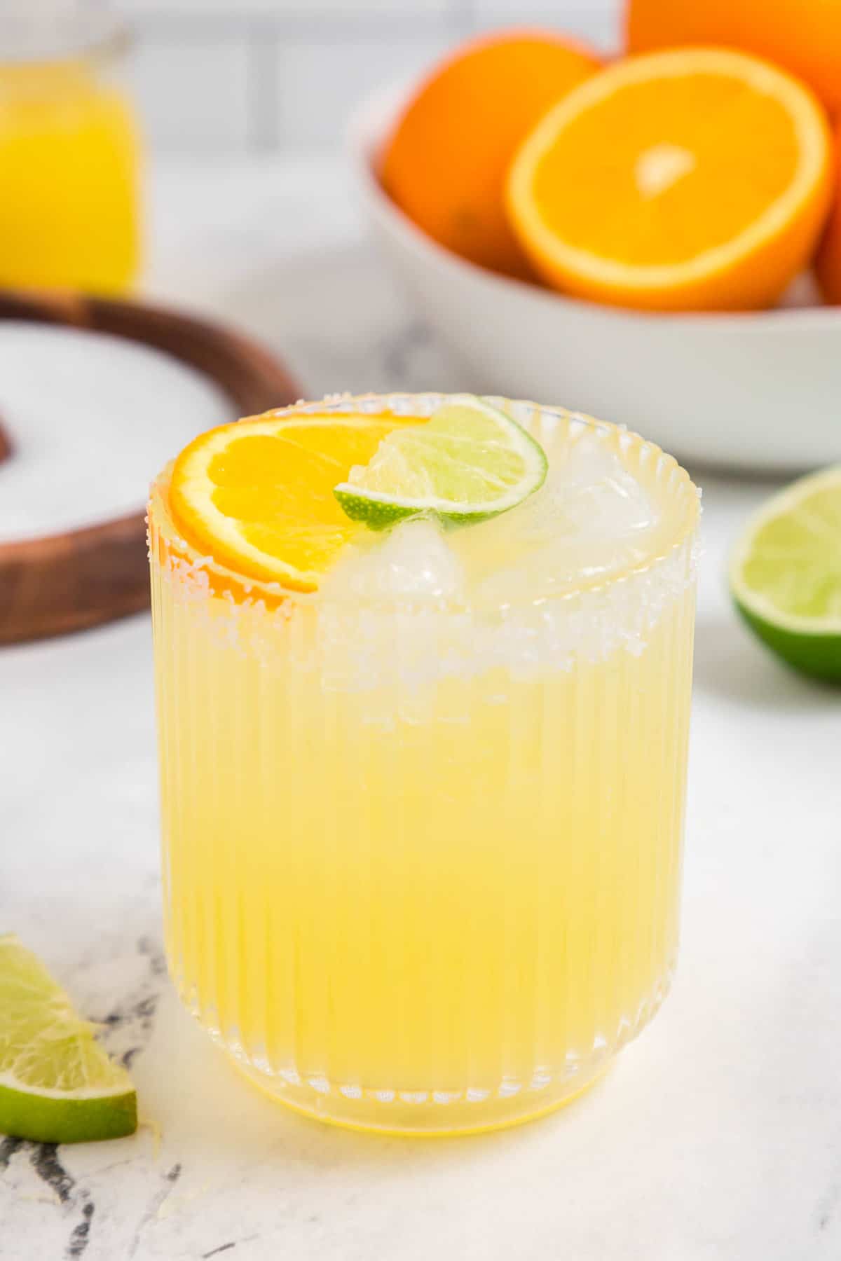 Skinny Margarita Recipe with a Sea Salt Rimmed Glass