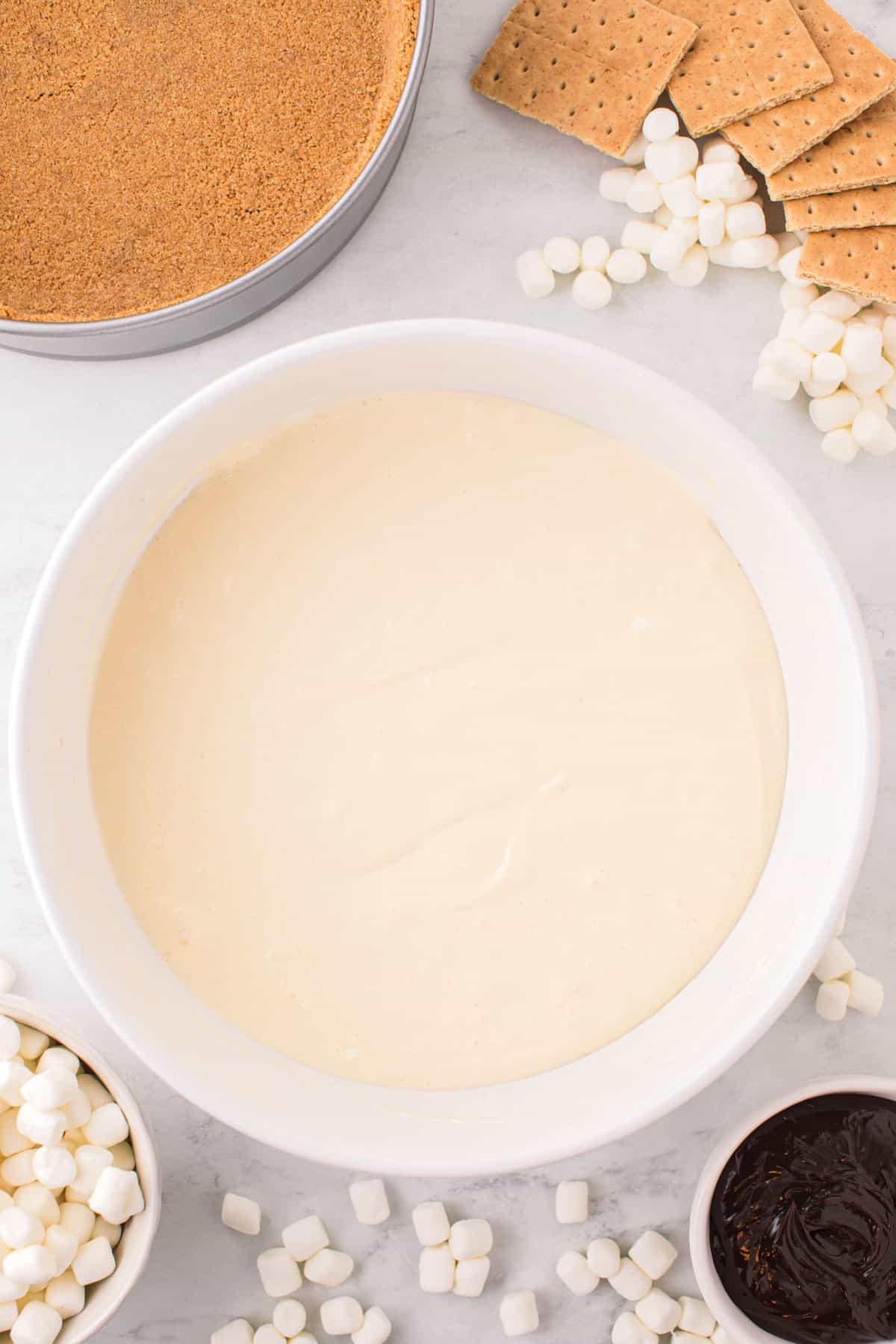 Perfectly Blended Cheesecake Mixture for Homemade Cheesecake Recipe